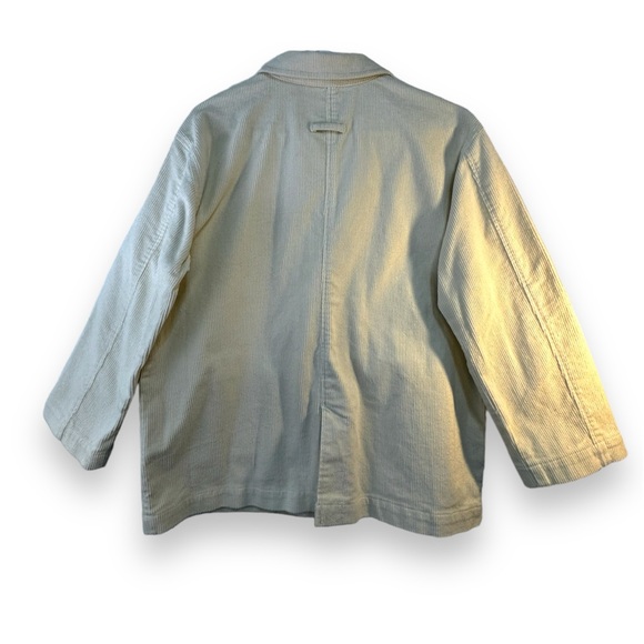 ISAAC MIZRAHI LIVE Women Corduroy Chore Jacket Medium M True Denim Cream Coat - Picture 4 of 11